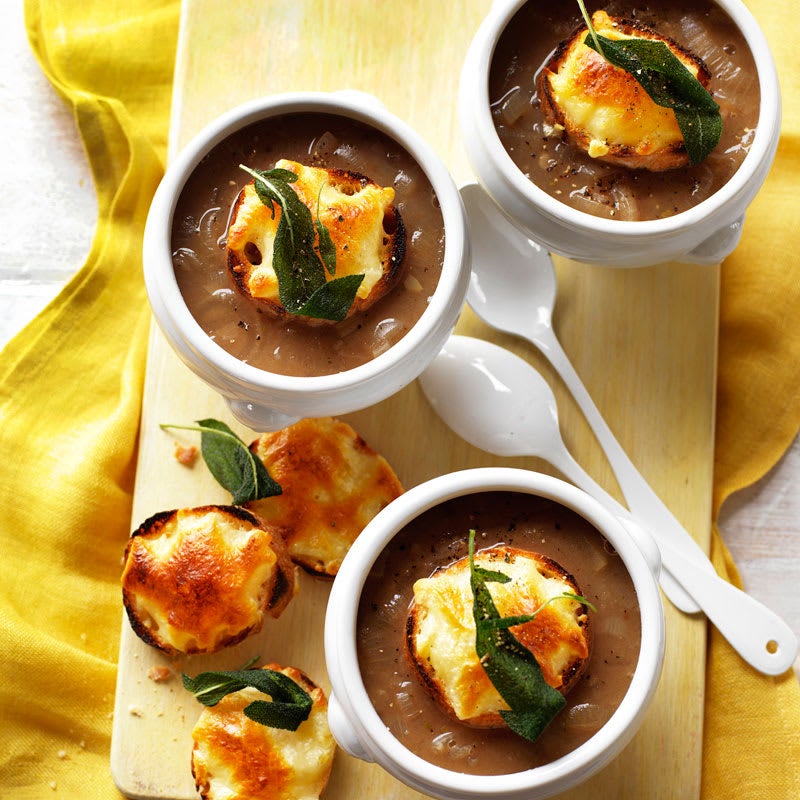 Photo of French onion soup with cheesy toasts by WW