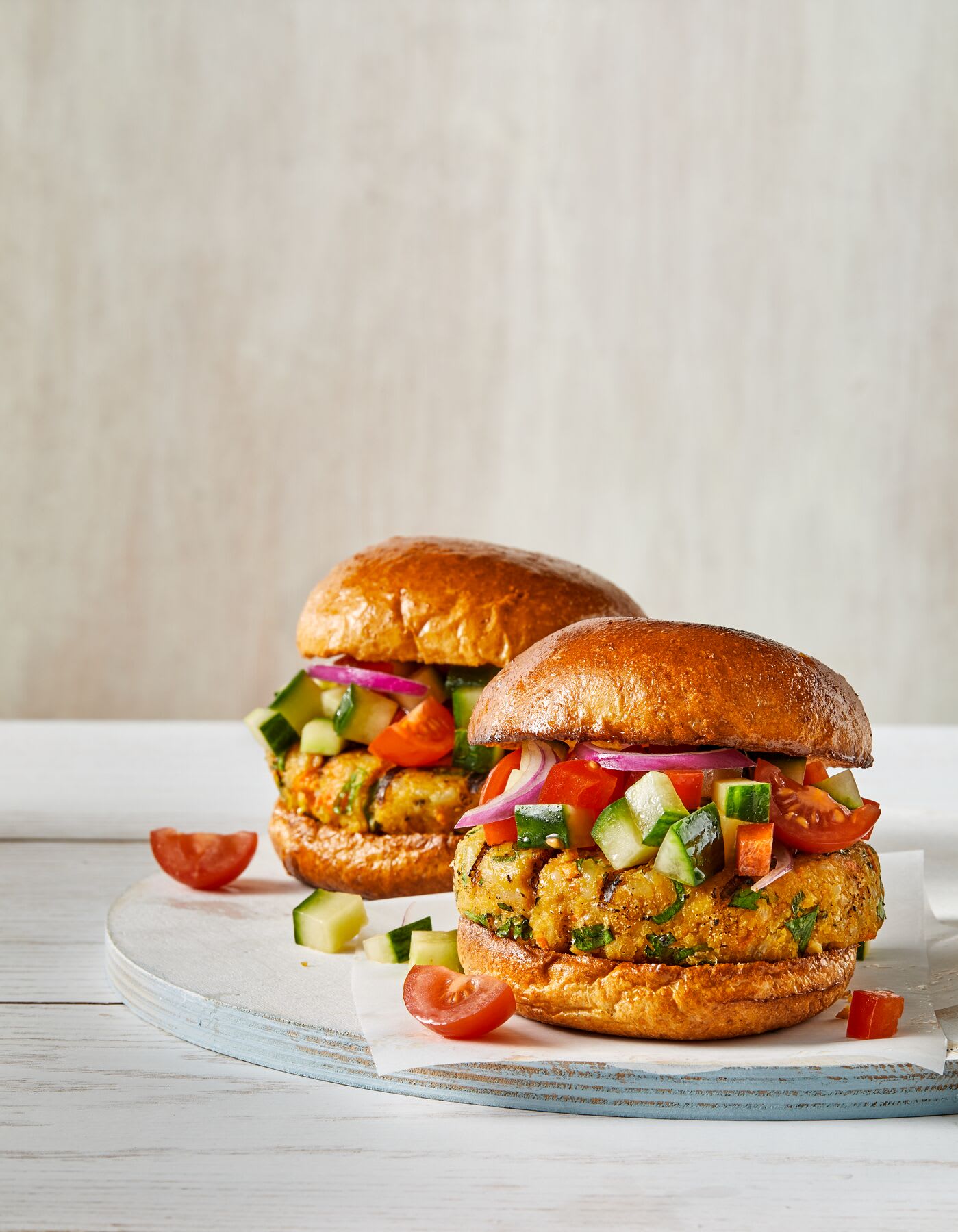 Photo of Middle Eastern Turkey Burgers with Israeli Salad by WW