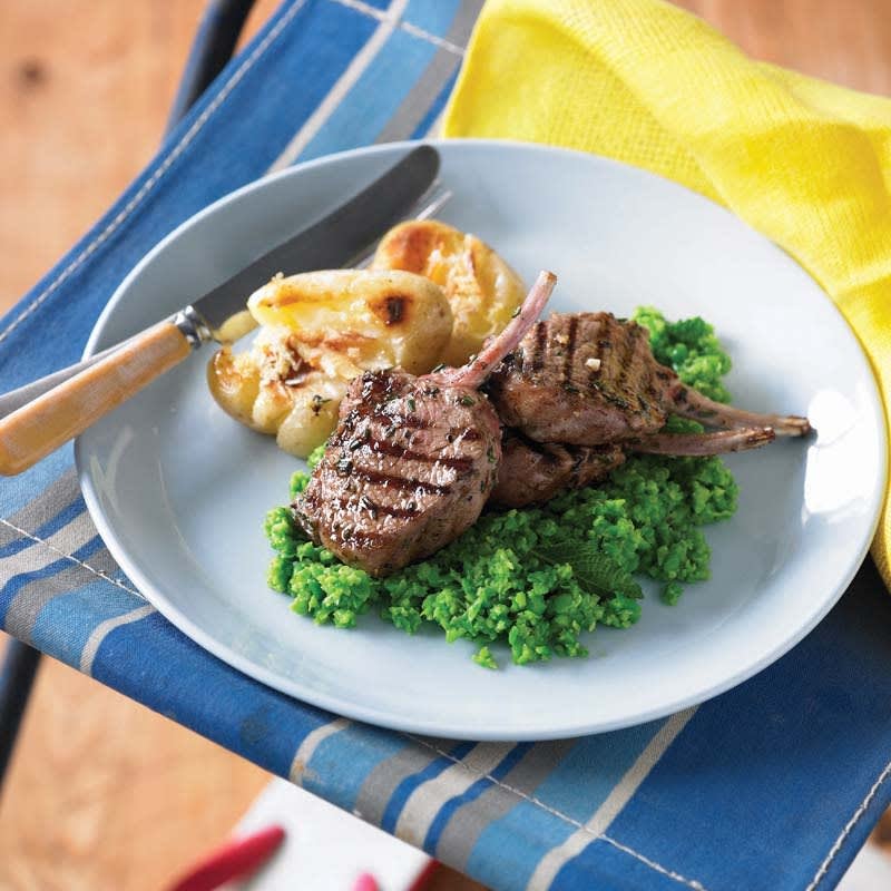 Photo of Barbecued lamb cutlets with minted pea mash and lemon potatoes by WW