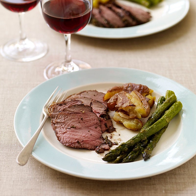 Photo of Roasted lamb with smashed potatoes and asparagus by WW