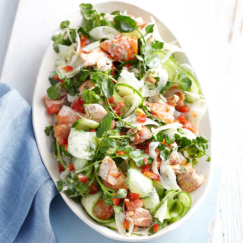 Photo of Hot-smoked salmon, fennel and watercress salad by WW