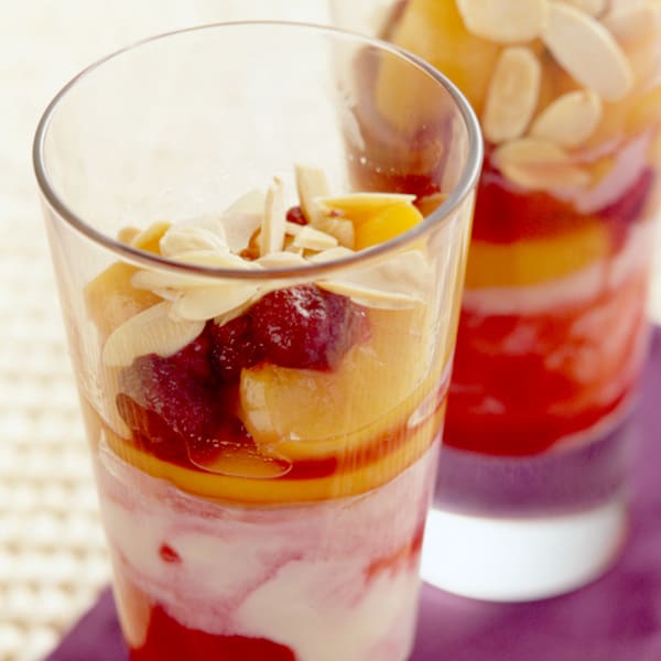 Photo of Peach-Berry Compote with Pudding and Almonds by WW