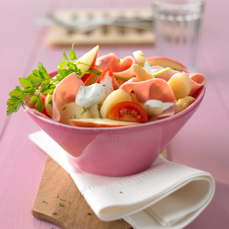 Foto Kartoffelsalat mit Spargel und Schinken von WW