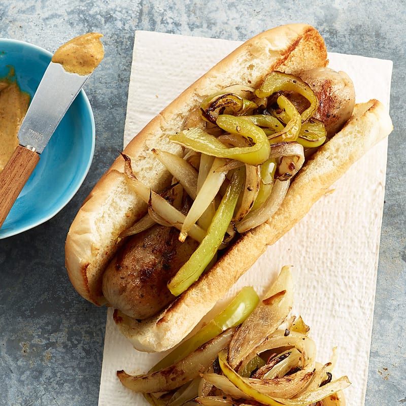 Photo of Chicken Sausage Sub with Sautéed Peppers and Onions by WW