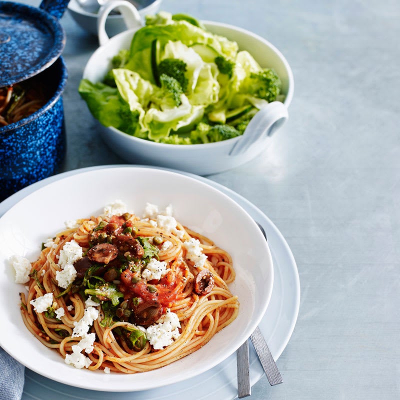 Photo of Spaghetti puttanesca with rocket and ricotta by WW