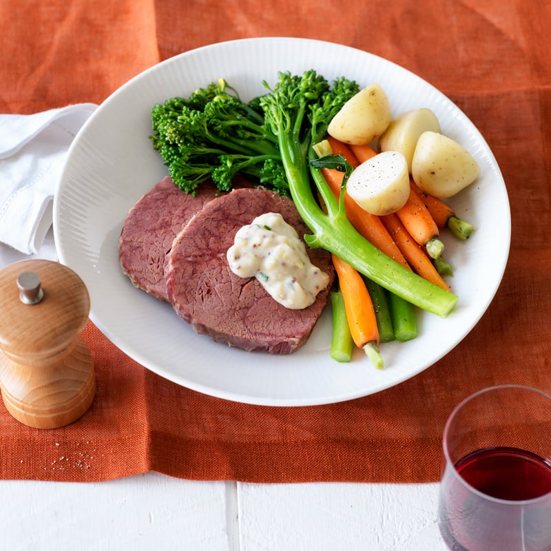 Photo of Corned beef with mustard chive sauce by WW
