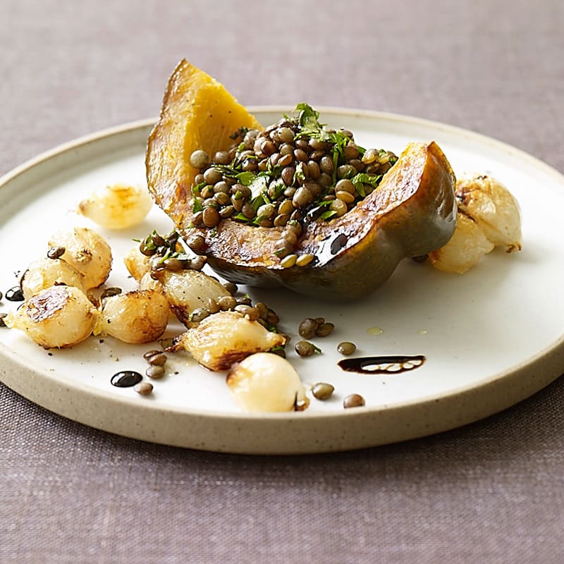 Photo of Roasted acorn squash, onion, and lentil salad by WW