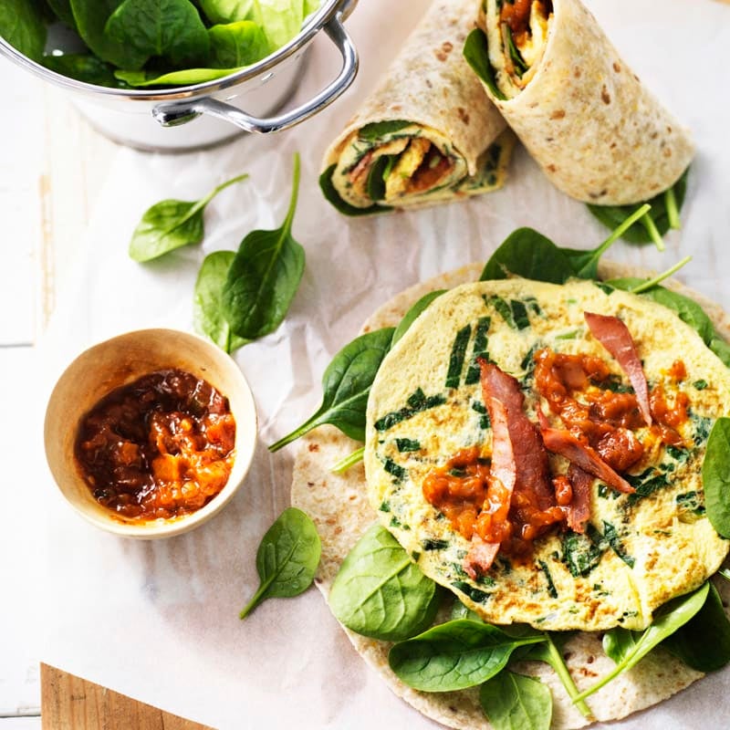 Photo of Egg, bacon and spinach burritos by WW
