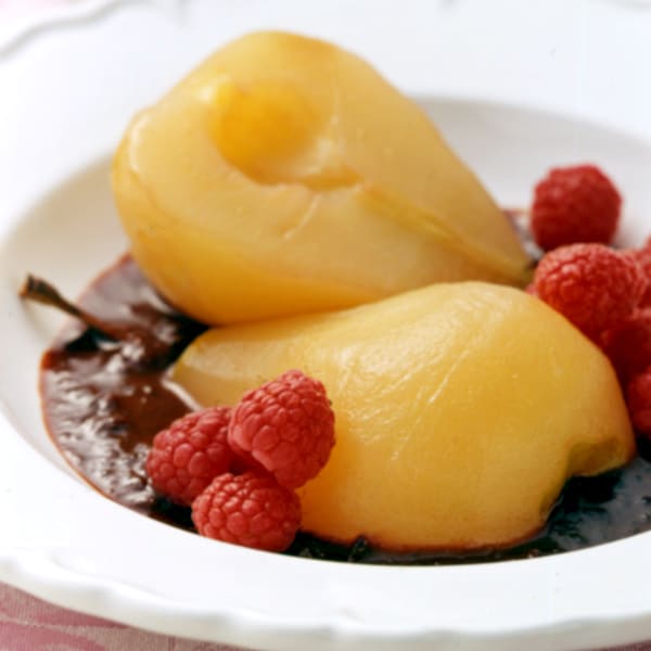 Photo of Poached Pears with Chocolate-Cranberry Sauce by WW