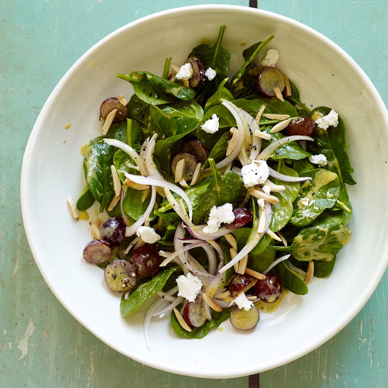 Photo of Spinach Salad with Goat Cheese, Grapes and Honey Mustard Dressing by WW