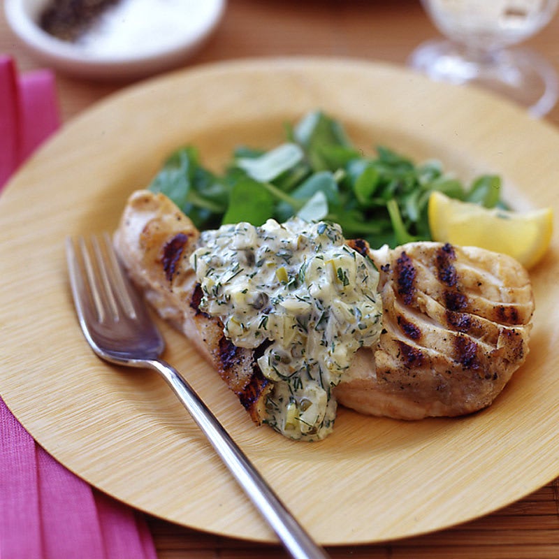 Photo of Grilled fish with homemade tartar sauce by WW
