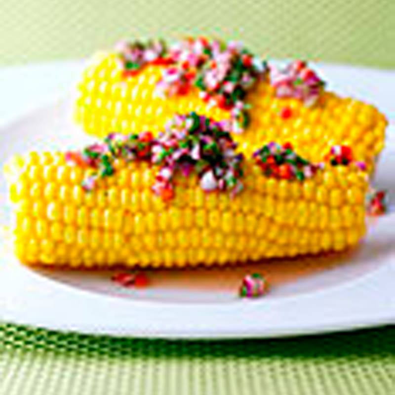 Photo of Corn on the Cob with Chilli Herb Dressing. by WW