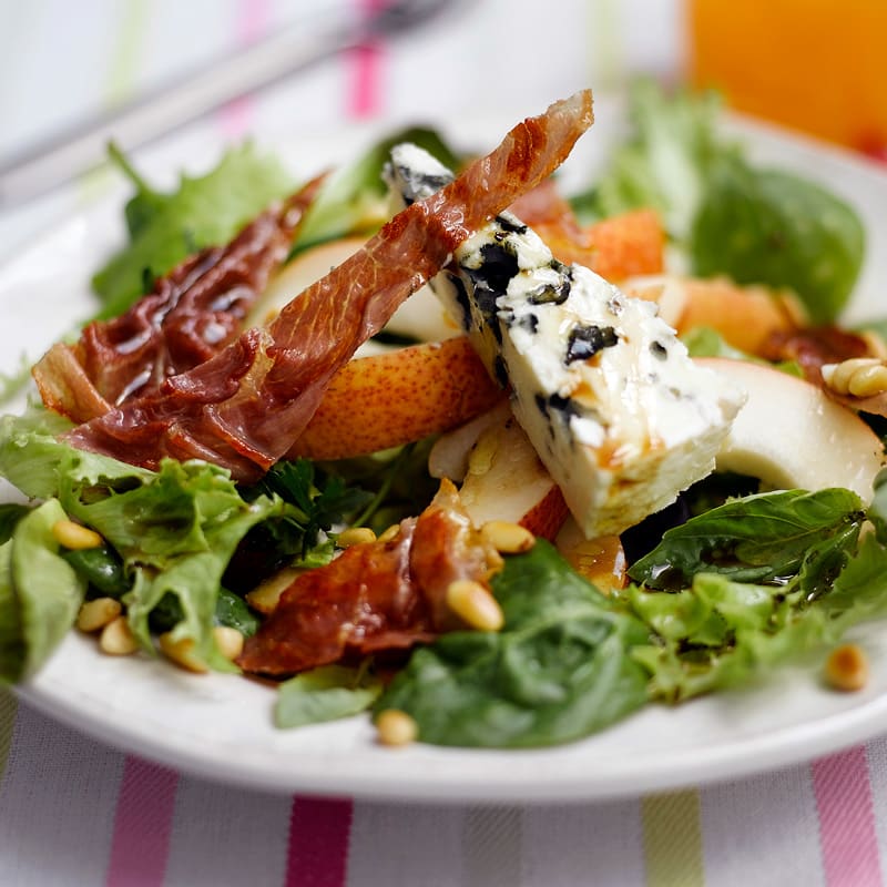 Photo of Roquefort cheese, pear & Parma ham salad by WW