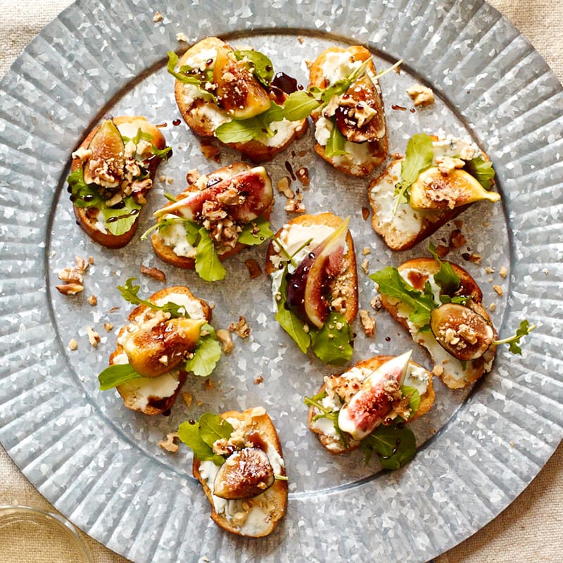Photo of Fig & Blue Cheese Crostini with Balsamic-Honey Drizzle by WW