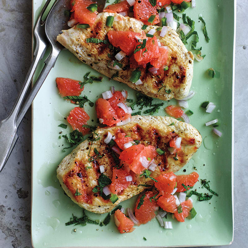 Photo of Grilled chicken with grapefruit-mint salsa by WW