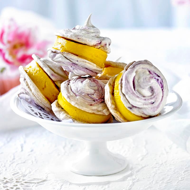 Photo of Blackberry swirl meringue ice cream sandwiches by WW