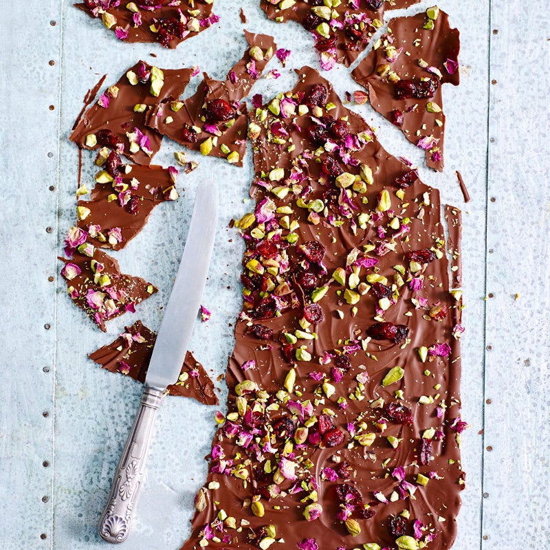 Photo of Pistachio, cranberry and rose petal bark by WW