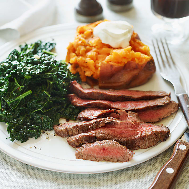 Photo of Flank Steak with Sweet Potato and Kale by WW