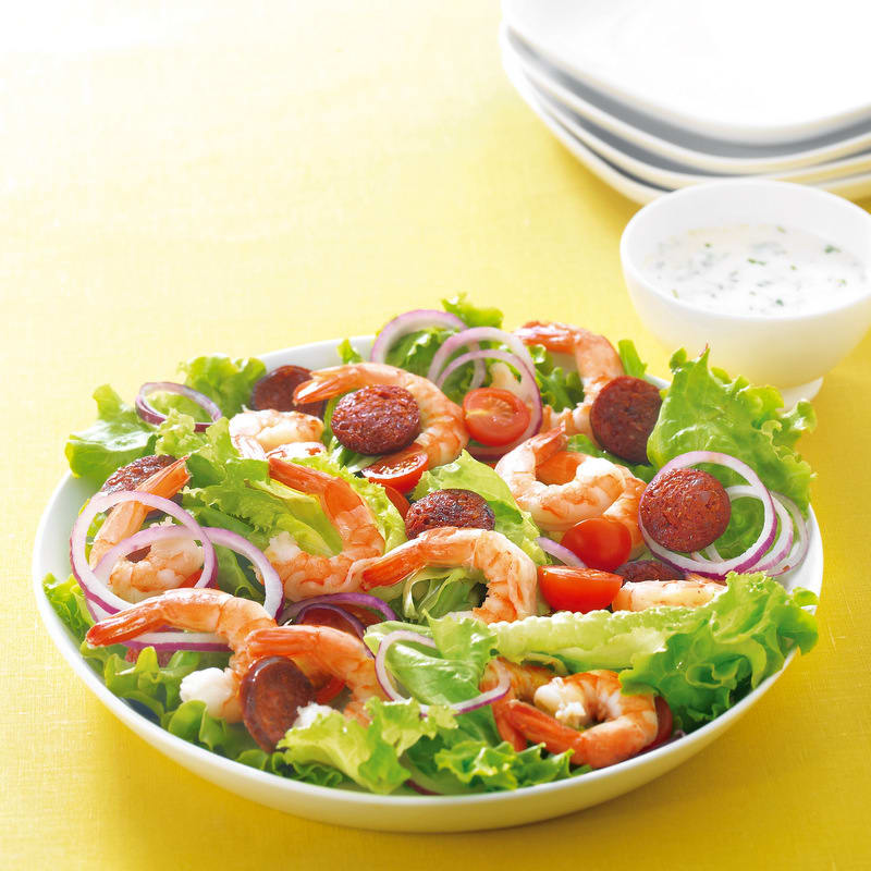 Photo de/du Salade au chorizo et crevettes par WW