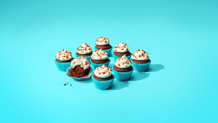 Cupcakes op een blauwe achtergrond - WeightWatchers
