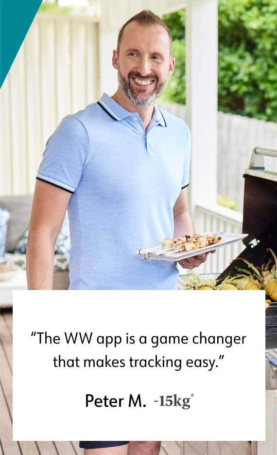 The WW app is a game changer that makes tracking easy. Peter M. -15kg