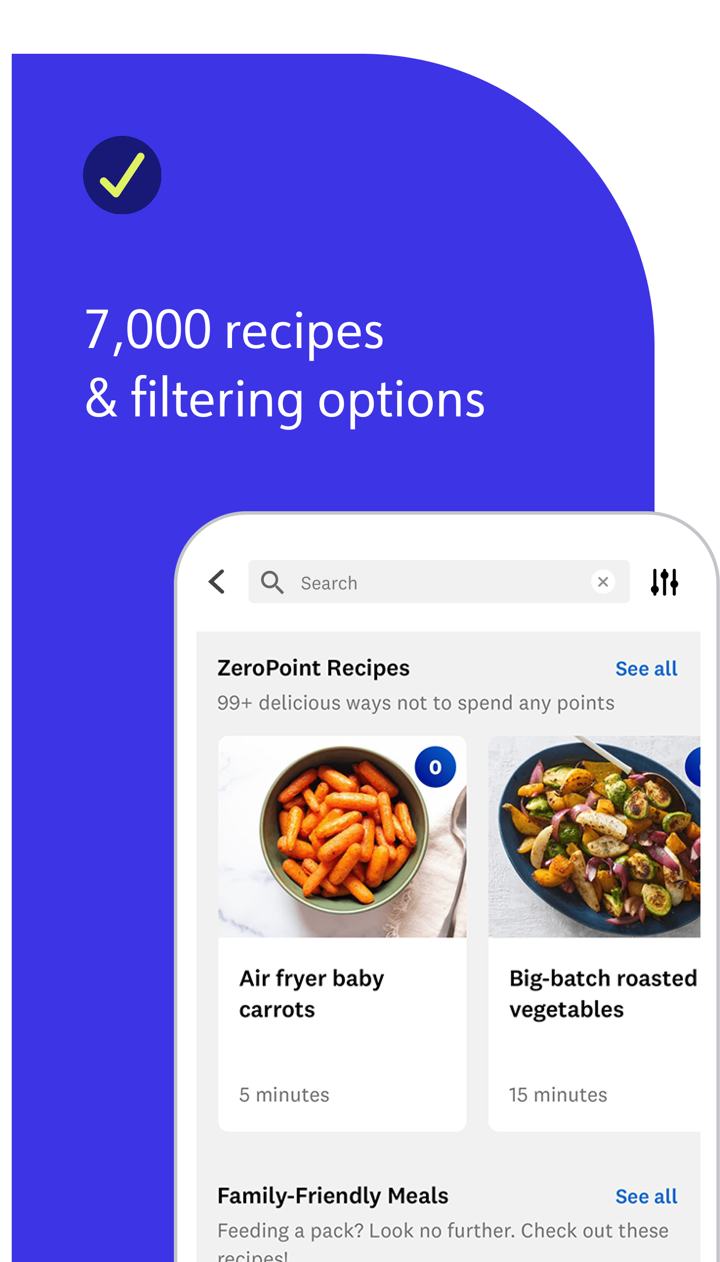 7000 recipes and filtering options