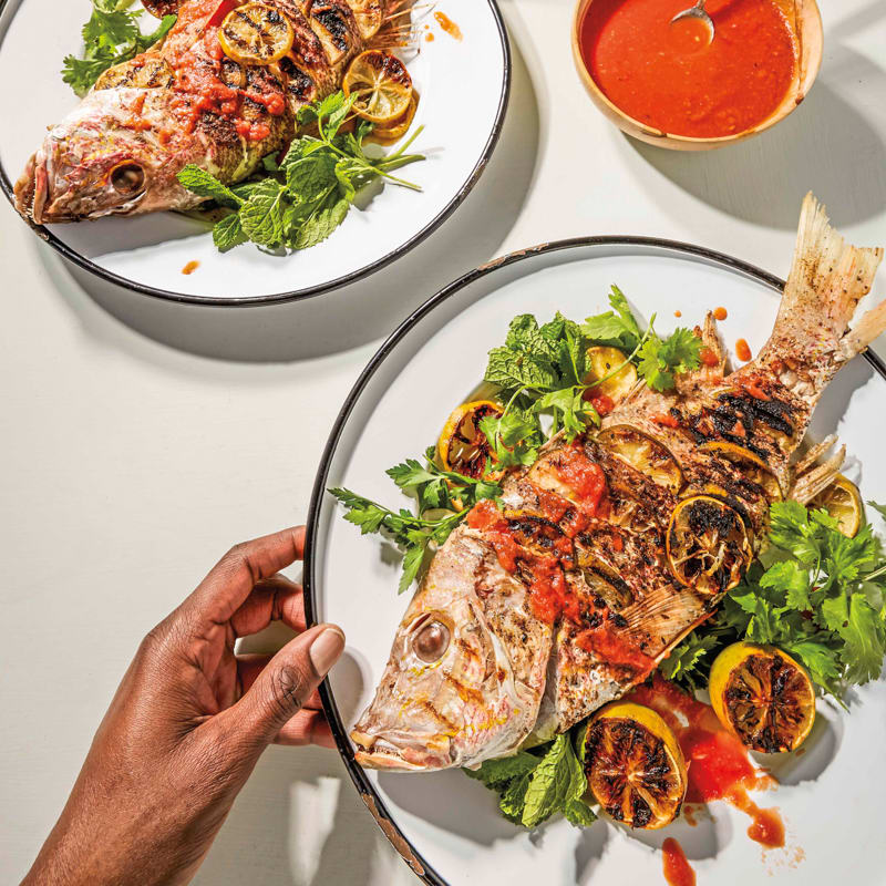 Photo of Grilled Snapper with Charred Limes & Hot Sauce by WW