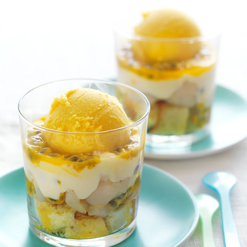 Photo of Passionfruit and mango sorbet trifles by WW