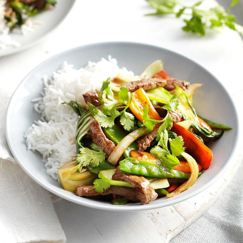 Photo of Stir-fried beef with garlic, bok choy and peppers by WW