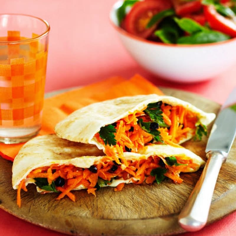 Photo of Hummus, carrot, currant and parsley pitas by WW