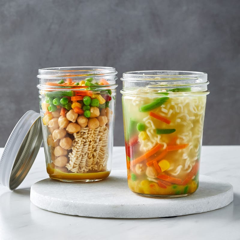 Photo of Mason jar chickpea & vegetable noodle soup by WW