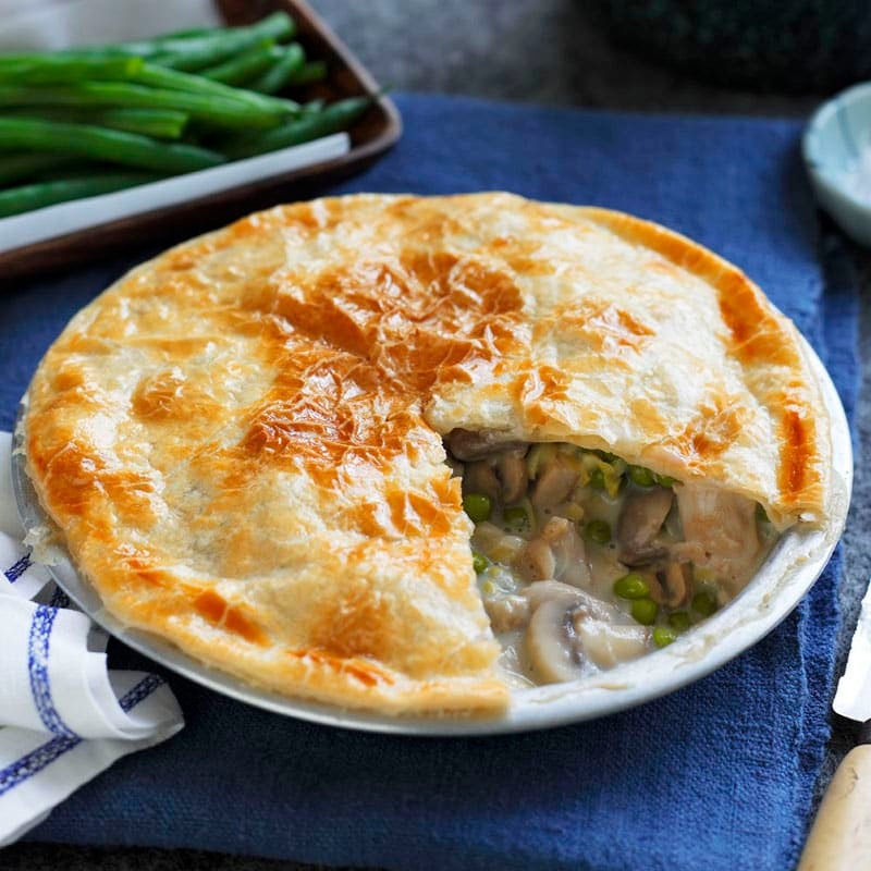 Photo of Chicken, leek and mushroom pie with potato and pumpkin mash by WW