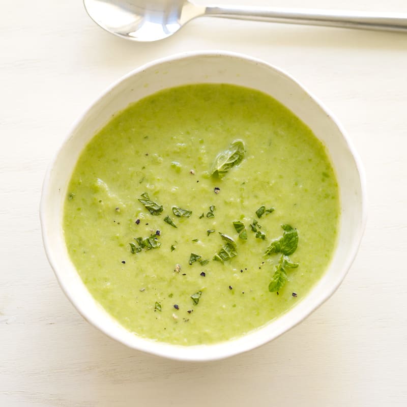 Photo of Green pea soup with yogurt and mint by WW
