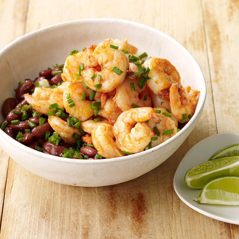 Photo of Shrimp over cumin-scented beans by WW
