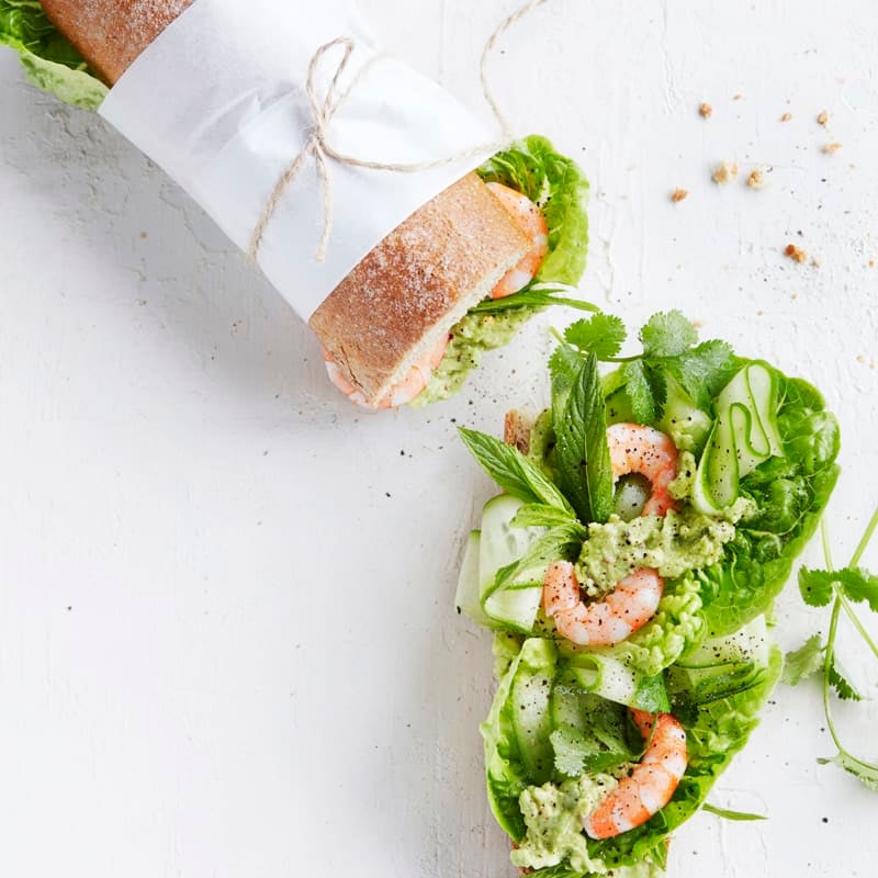 Photo of Prawn baguette with spicy avocado and herb salad by WW