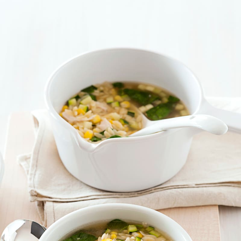 Photo of Chicken, sweet corn, spinach and risoni soup by WW
