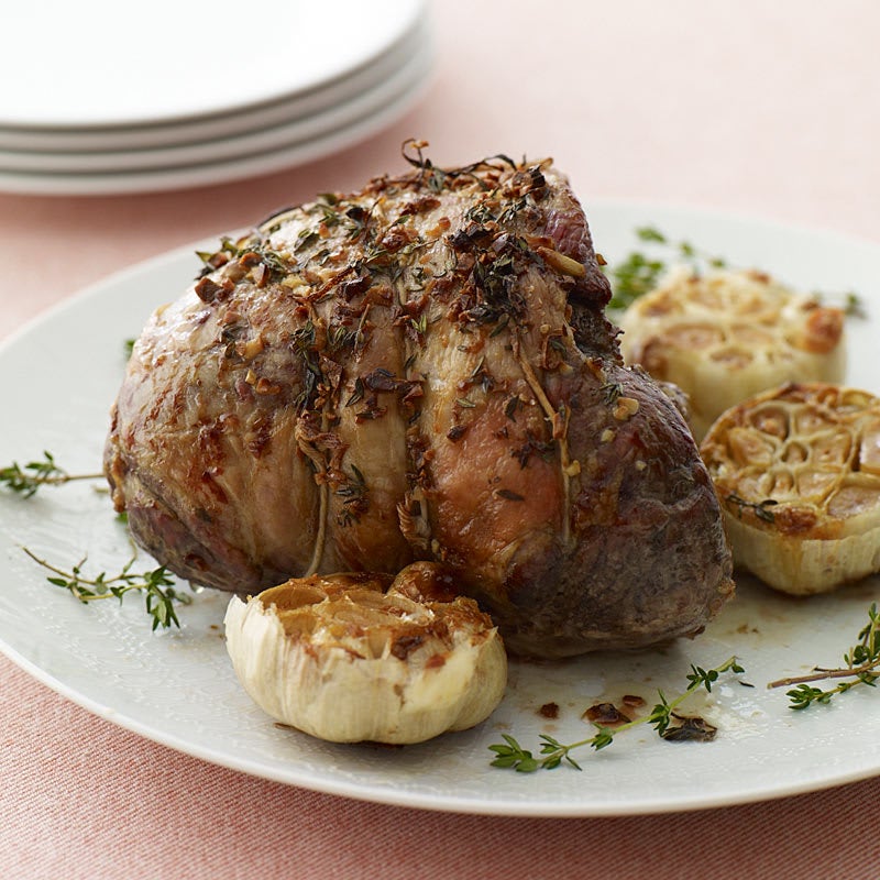 Photo of Roasted leg of lamb with garlic, thyme, and lemon by WW