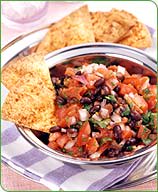 Photo of Black bean salsa with chili-baked chips by WW