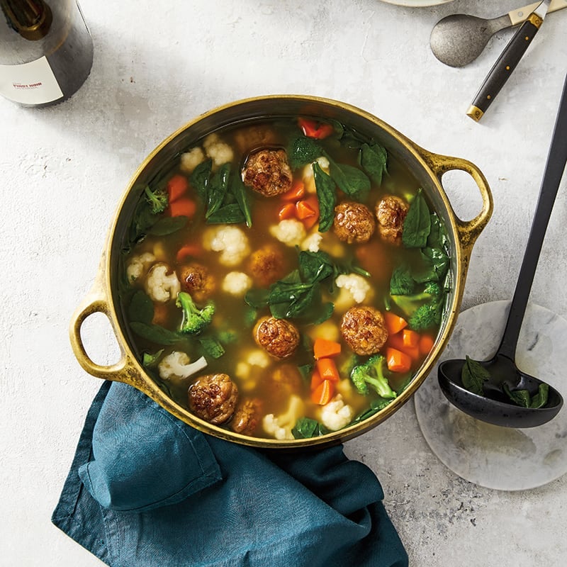 Photo of Vegetable Soup with Chicken Meatballs by WW