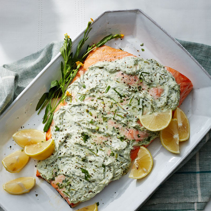 Photo of Herb-and-Yogurt Baked Whole Salmon Fillet by WW