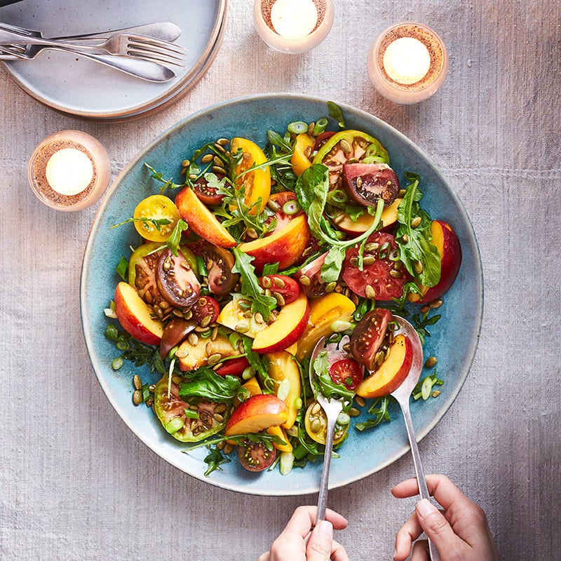 Photo of Tomato & Nectarine Salad with Pumpkin Seeds by WW
