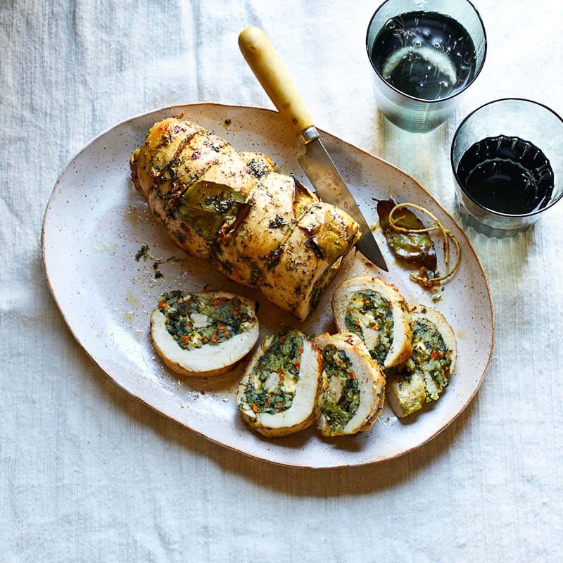 Photo of Greek-style turkey breast roulade with spinach and dill by WW