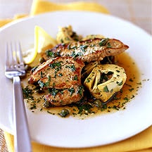 Photo of Pan-seared veal with capers, lemon, and artichokes by WW