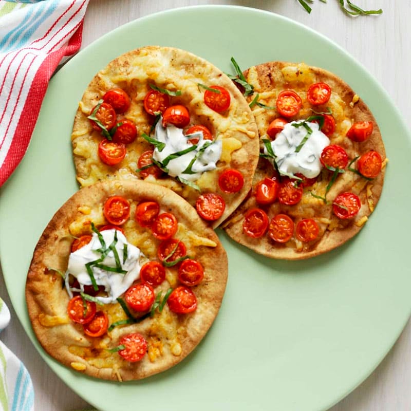 Photo of Roasted cherry tomato, basil and sour cream pizzas by WW