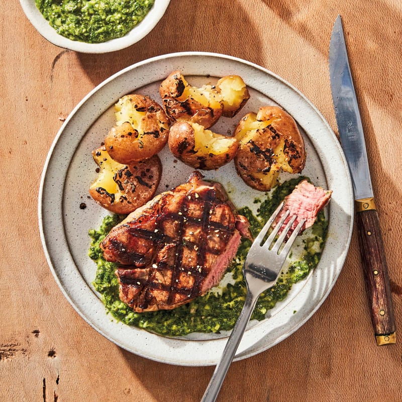 Photo of Grilled lamb chops with lemon-mint pesto by WW