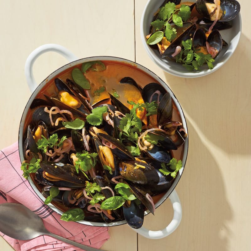 Photo of Mussels in Red Curry–Coconut Broth by WW