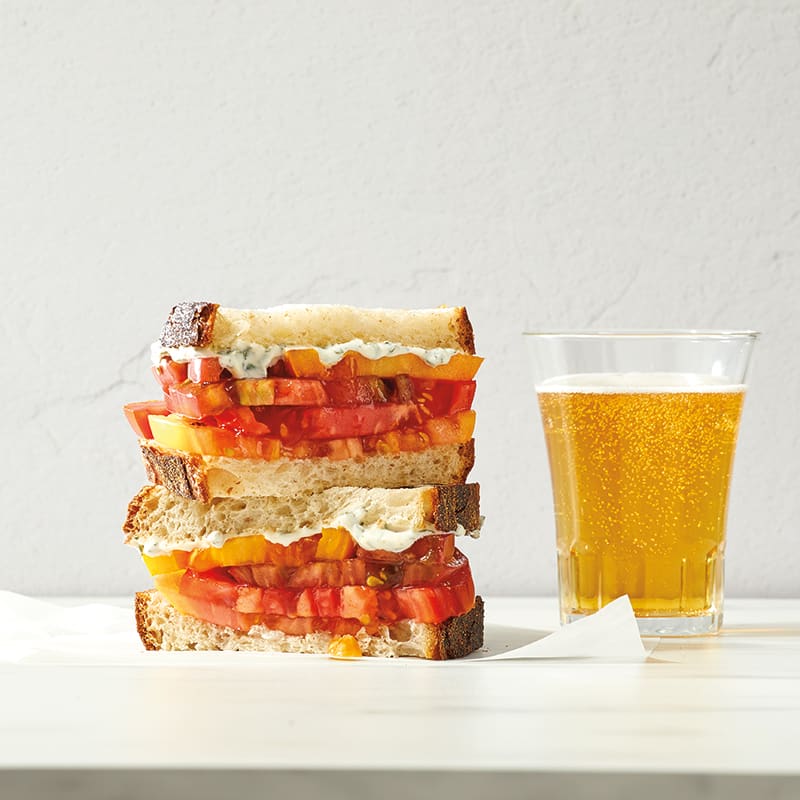 Photo of Heirloom Tomato Sandwiches with Basil Mayo by WW
