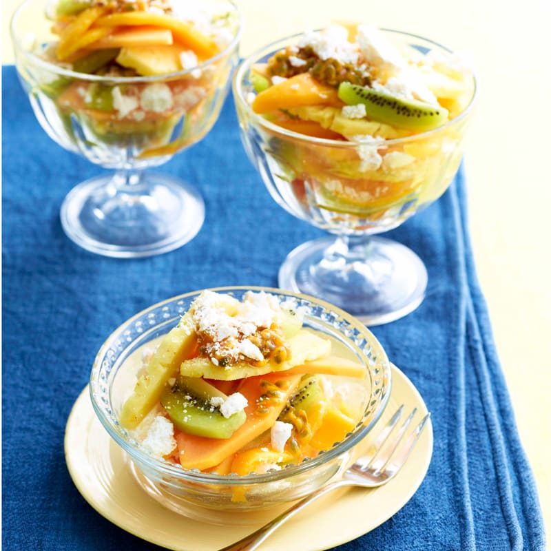 Photo of Layered tropical fruit salad with coconut macaroons by WW