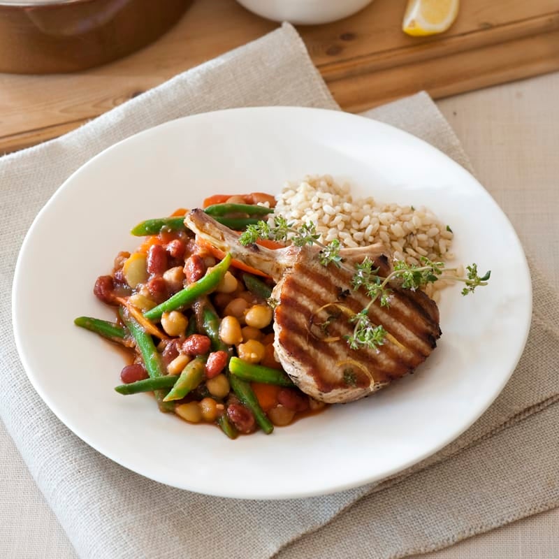 Photo of Grilled pork cutlet with five-bean braise by WW