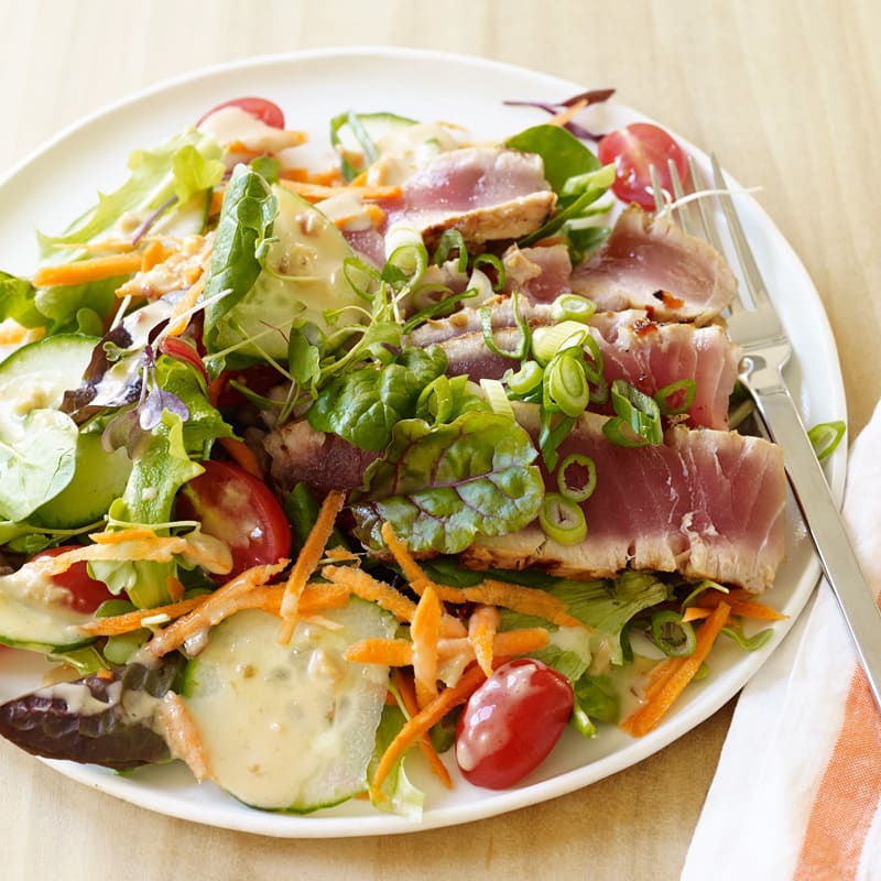 Photo of Asian Grilled Tuna Salad with Creamy Ginger Dressing by WW